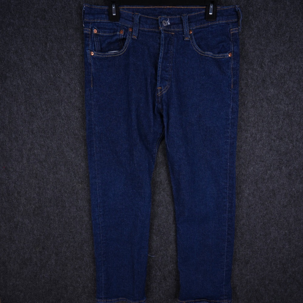 Levis 501 Original Fit Jeans Mens W33 L30 Dark Indigo Excellent Button Fly